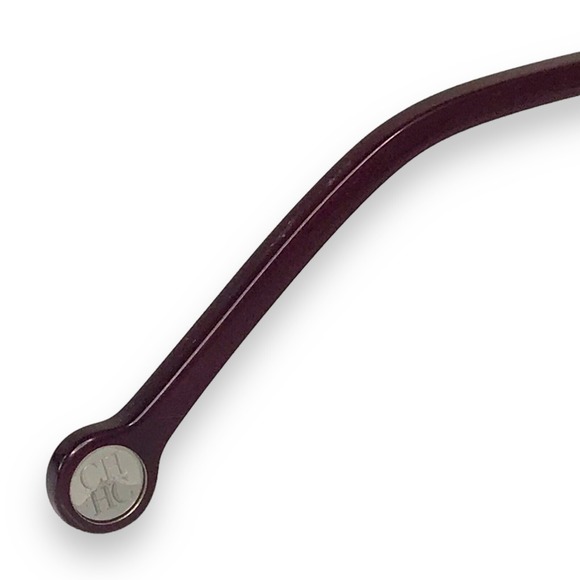Carolina Hererra Eyeglasses FRAMES ONLY VHE192K Shiny Palladium w/ Violet Parts - Picture 8 of 8